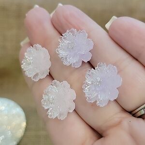 ICY SHIMMER SCULPTURAL BLOSSOM EARRINGS, Choice of Color